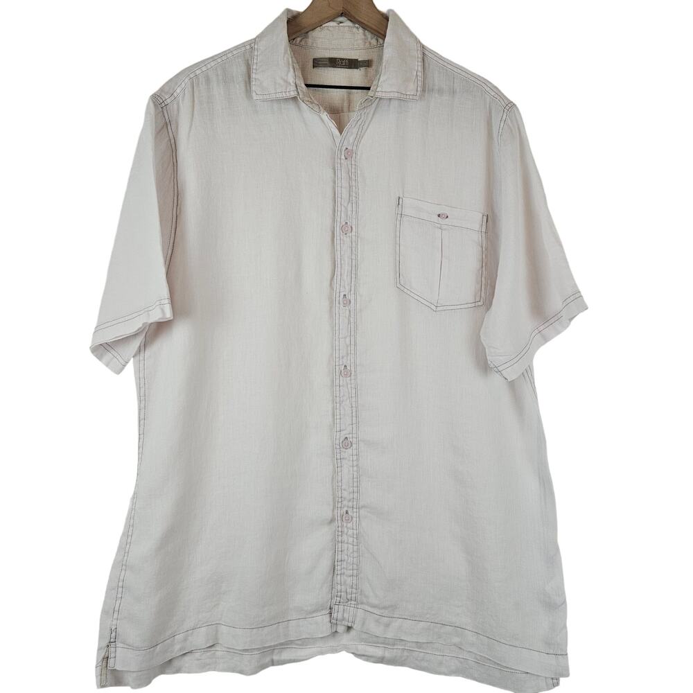 Raffi Linea Uomo linen pale pink button up‎ shirt, size XL/54